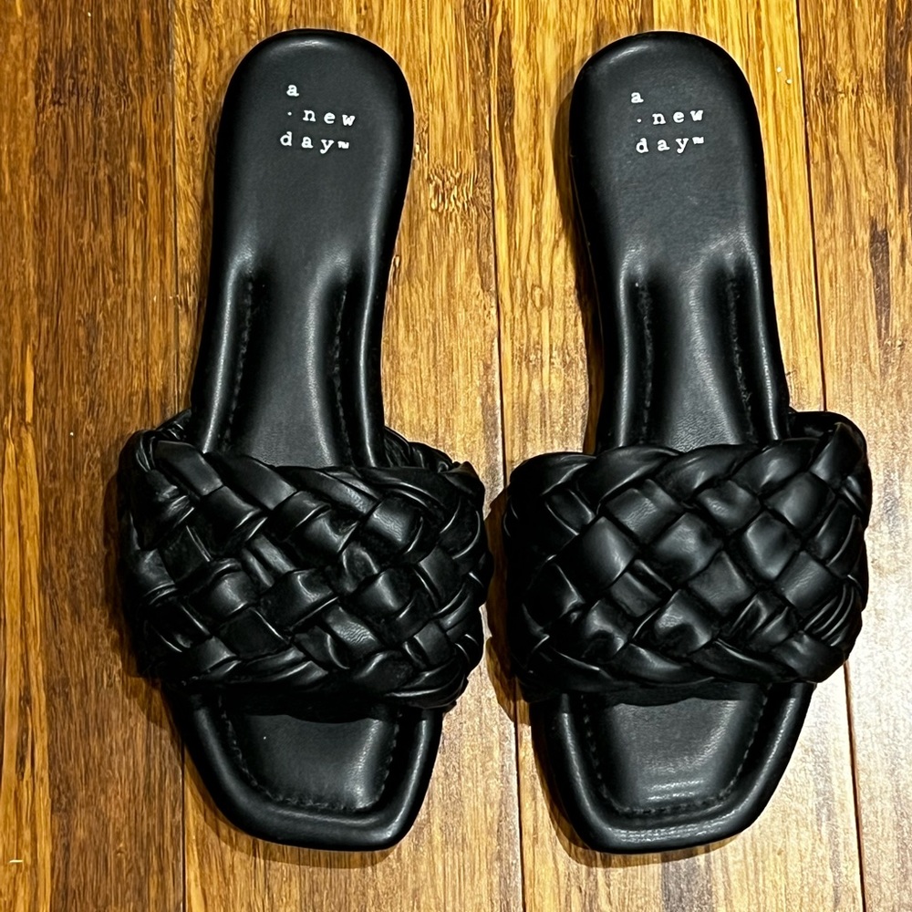 A New Day Target Black Sandal Braided Slides